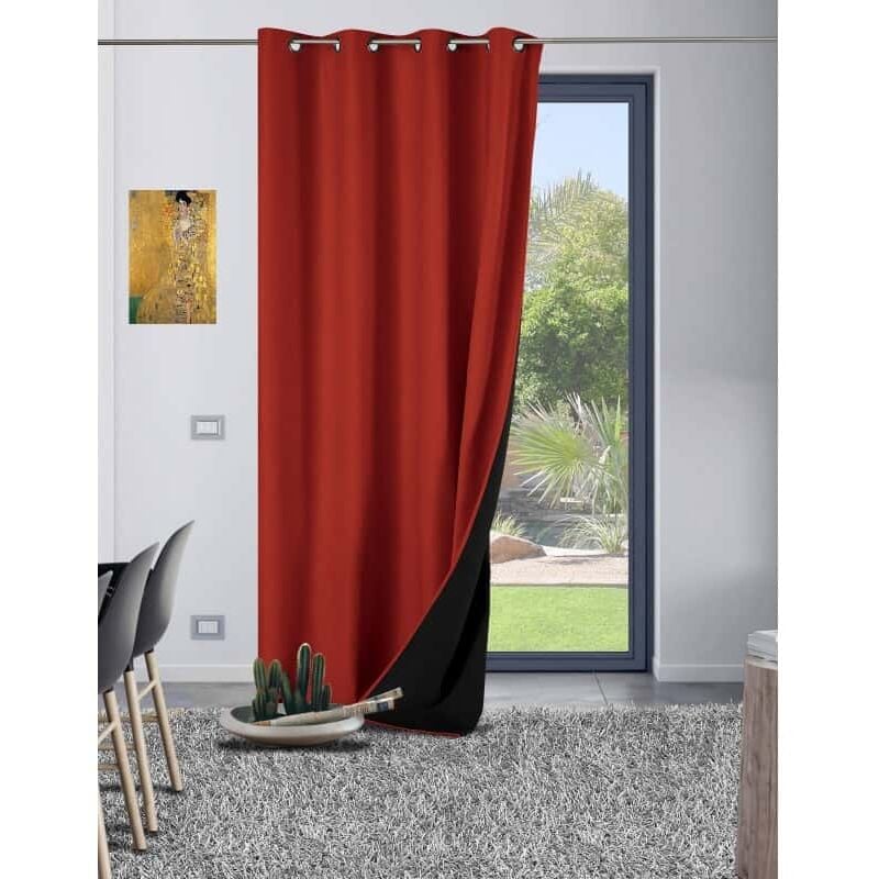 Rideau thermique aspect velours Galena - 140x260cm - Rouge