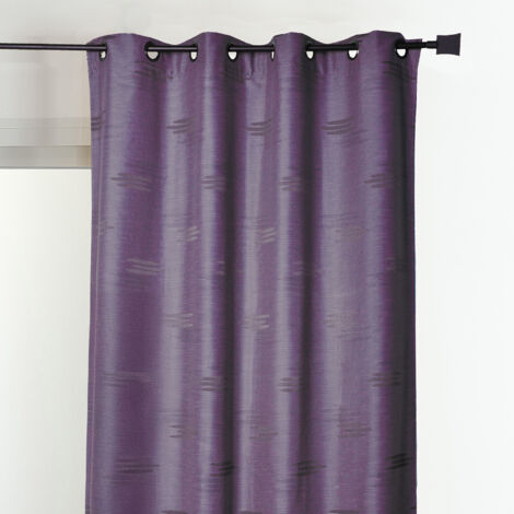 Rideau Ameublement en Jacquard Formes Géométriques Prune 140x260 cm