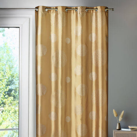 Rideau ameublement en Taffetas imprimé Argent Taupe 140x260 cm