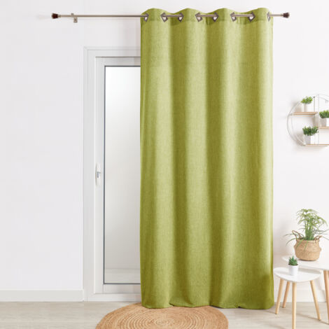 Rideau Ameublement Uni Vert tilleul 140x260 cm