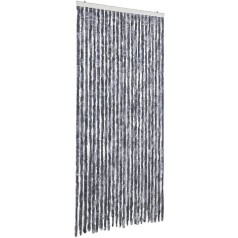 Rideau anti-mouches argenté 100x230 cm chenille CFW65065