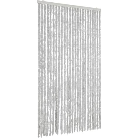 Rideau anti-mouches gris 100x220 cm chenille CFW65096