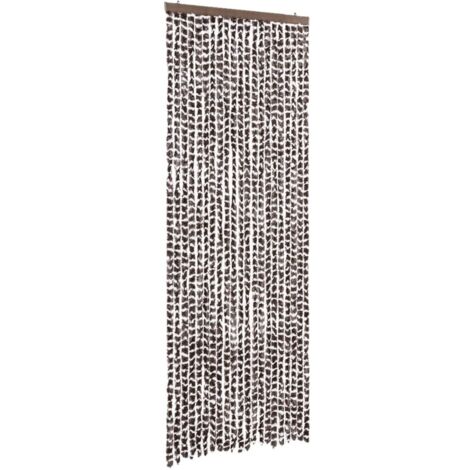 Rideau anti-mouches marron et blanc 90x200 cm chenille CFW65148