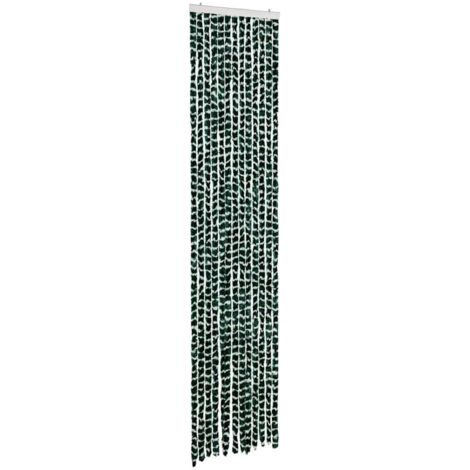 Rideau anti-mouches vert et blanc 56x200 cm chenille CFW65170