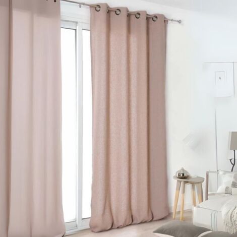 Rideau "Authentique" en 100% lin Beige foncé 135x260 cm