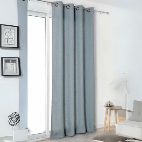 Rideau "Authentique" en 100% lin Bleu ciel 135x260 cm