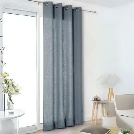 Rideau "Authentique" en 100% lin Bleu Foncé 135x260 cm