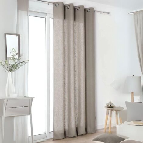 Rideau "Authentique" en 100% lin Gris clair 135x260 cm