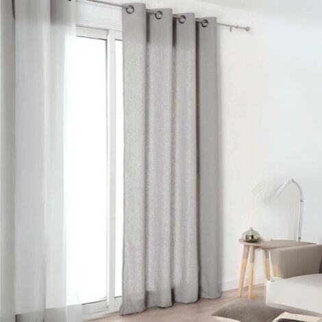 Rideau "Authentique" en 100% lin Gris souris 135x260 cm