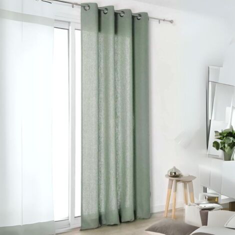 Rideau "Authentique" en 100% lin Vert 135x260 cm
