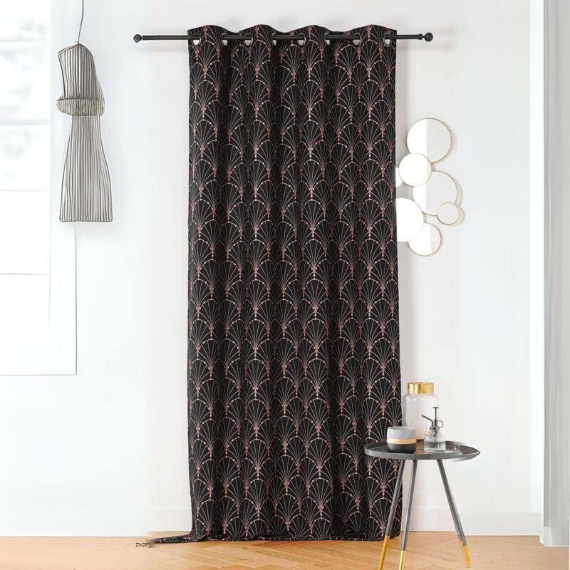 Rideau aux impressions métallisées Orange 140x260 cm