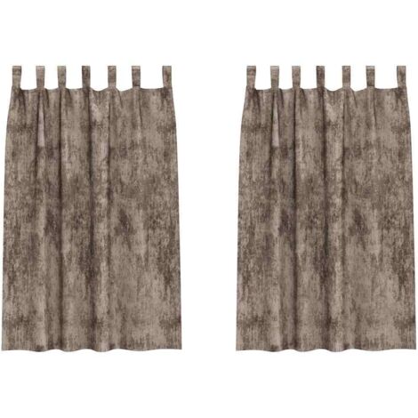 Rideau avec des rideaux 2 pcs Cappuccino 175 x 140 cm Velours CFW60170
