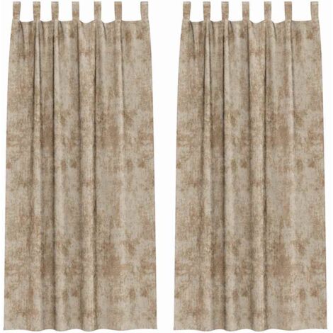 Rideau avec des rideaux 2 pcs Champagne 245 x 140 cm Velours CFW21173