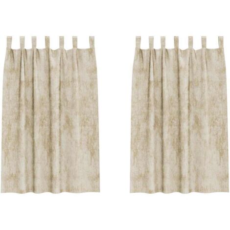 Rideau avec des rideaux 2 pcs Crème 175 x 140 cm Velours CFW18746