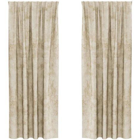 Rideau avec des rideaux 2 pcs Crème 245 x 140 cm Velours CFW38649