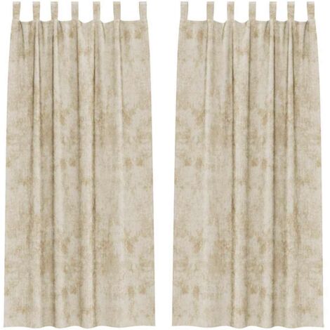 Rideau avec des rideaux 2 pcs Crème 260 x 140 cm Velours CFW25371