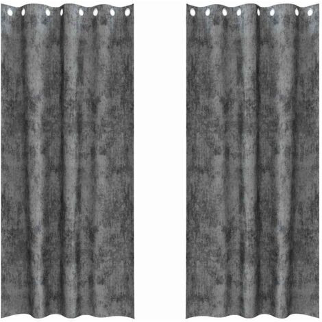 Rideau avec des rideaux 2 pcs Gris 245 x 140 cm Velours CFW30383