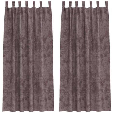 Rideau avec des rideaux 2 pcs Marron 245 x 140 cm Velours CFW71651