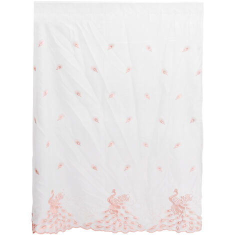 Rideau Brodé Paon pour Fenêtre Salon Chambre - Motif Décoratif et Occultant