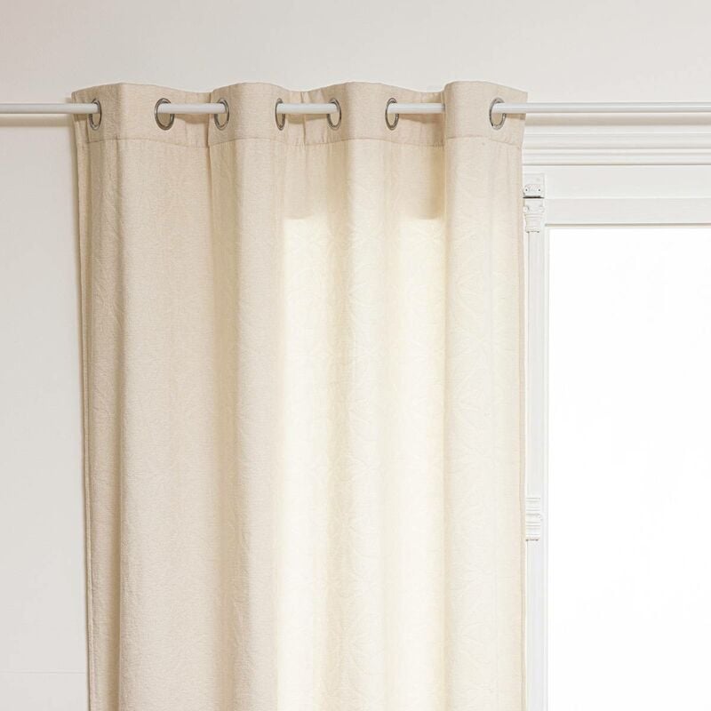 Rideau Zuri en métal 140x260cm blanc ivoire Atmosphera créateur d'intérieur