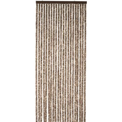 Rideau chenille marron et beige WERKA PRO 90 x 220 cm
