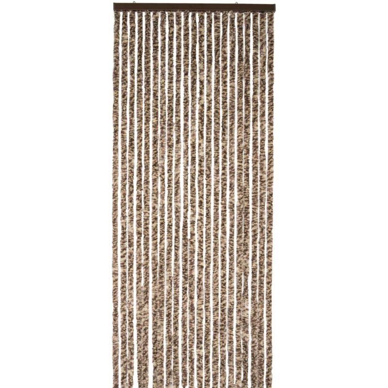 Rideau chenille marron et beige Werka Pro 90 x 220 cm