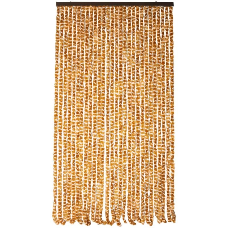 Rideau chenille marron et blanc Werka Pro 120 x 220 cm
