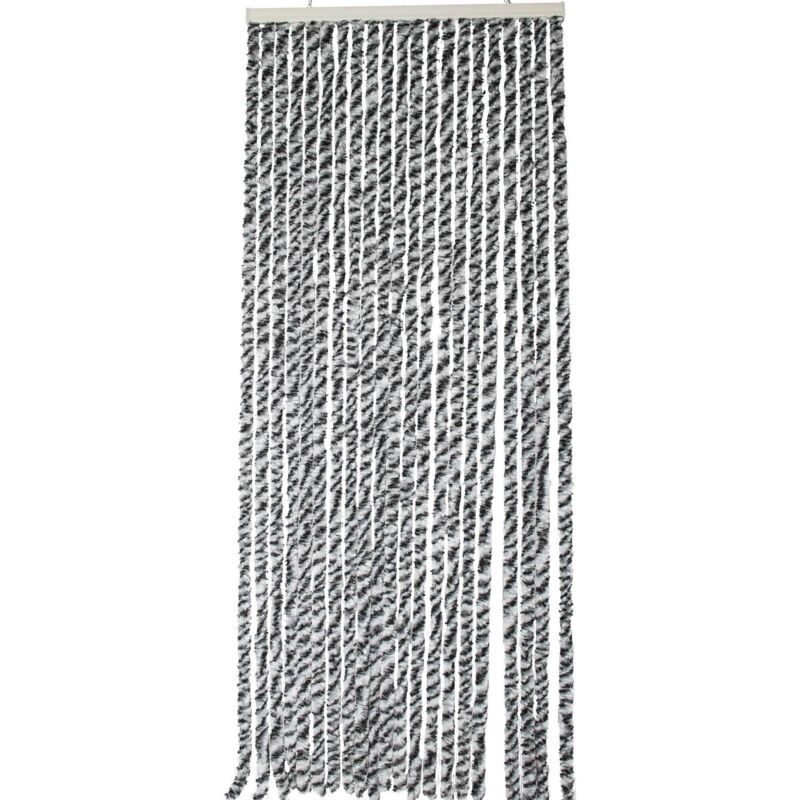 Rideau chenille Noir Gris Blanc Werka Pro