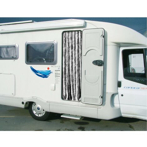Rideau chenille pour porte camping-car – 100% polypropylène recyclable – Dimensions 56 x 185 cm – Protection contre les insectes – Bigbuy