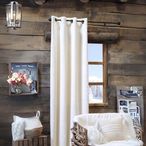 Rideau cocooning imitation fourrure blanc 140x260 cm – 100% polyester – 8 œillets ronds – Lavable en machine à 30° – Lovely Casa