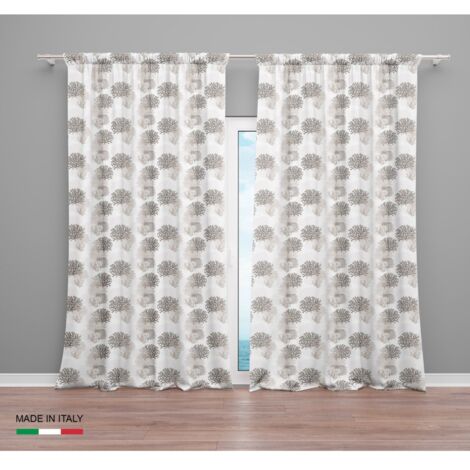 RIDEAU CORAIL beige cm.160x300 emballé MADE in ITALY lin mélange