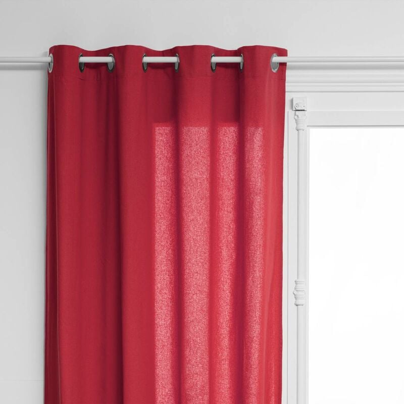 Rideau Anjali en coton & métal 135x240cm rouge Atmosphera créateur d'intérieur