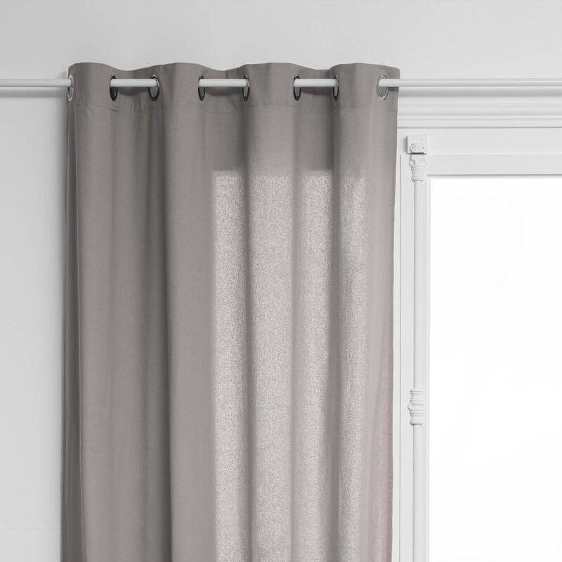 Rideau Anjali en coton & métal 135x240cm gris clair Atmosphera créateur d'intérieur
