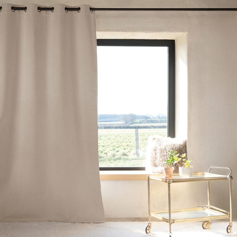 Rideau 100% occultant thermique phonique Naturel 135x260 cm