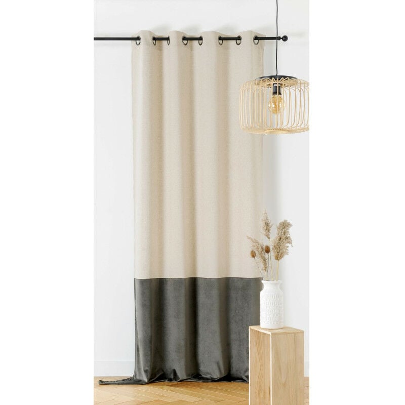 Linder - Rideau d'ameublement 'Duo lin' - 140x240cm - Gris anthracite