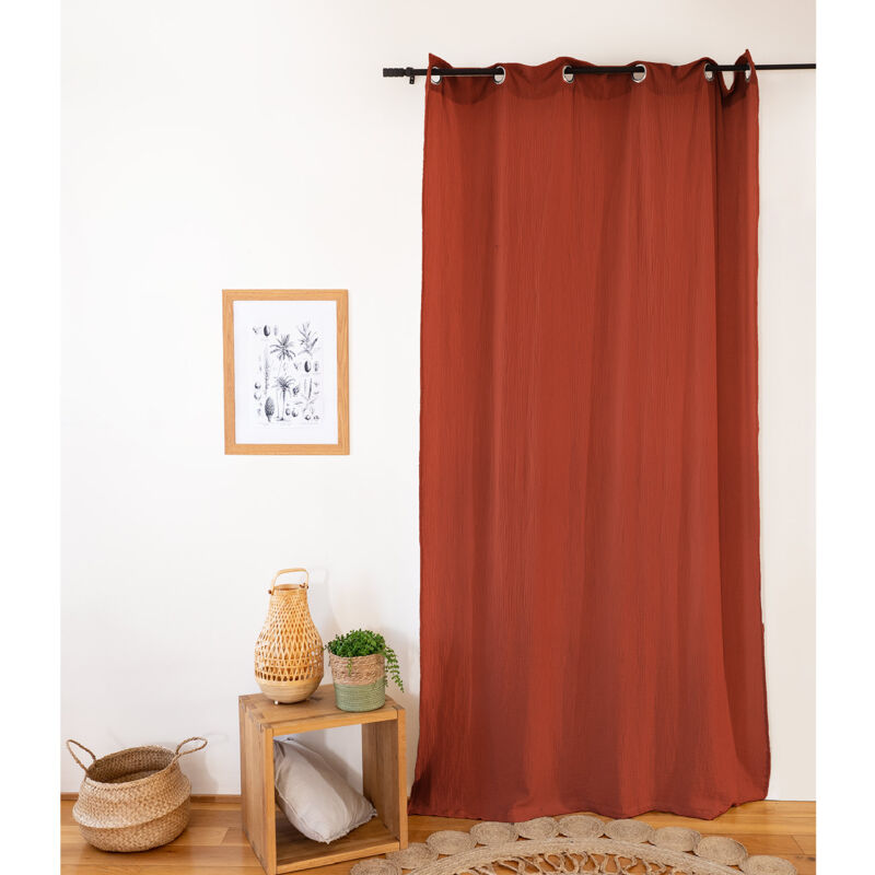 Rideau d'ameublement en gaze de coton Cuivre 135x240 cm - Cuivre