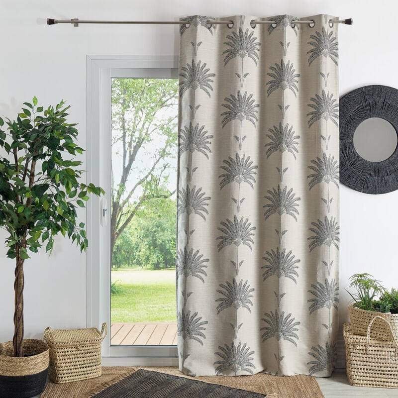 Rideau d'ameublement en jacquard Noir 140x260 cm