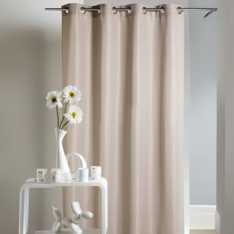 Rideau d'Ameublement en Microfibre Uni Beige 135x250 cm