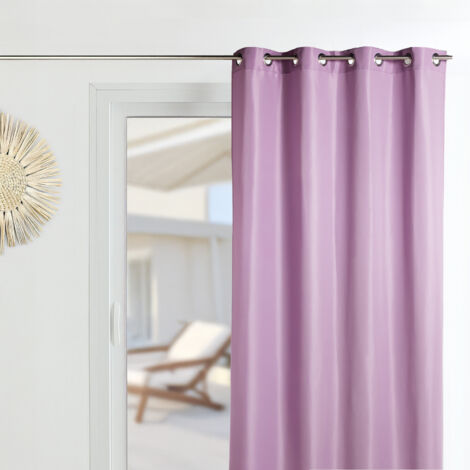 Rideau d'Ameublement en Microfibre Uni Lilas 135x250 cm