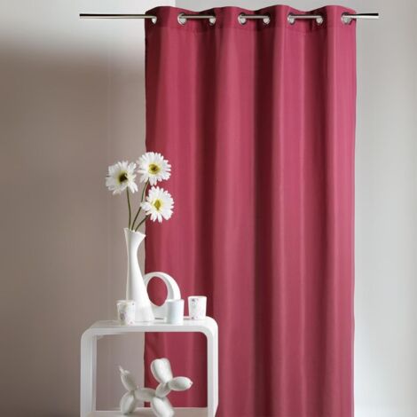 Rideau d'Ameublement en Microfibre Uni Rouge 135x180 cm