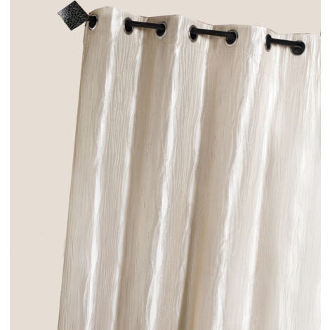 Rideau d'Ameublement en Taffetas Froissé Beige 135x260 cm