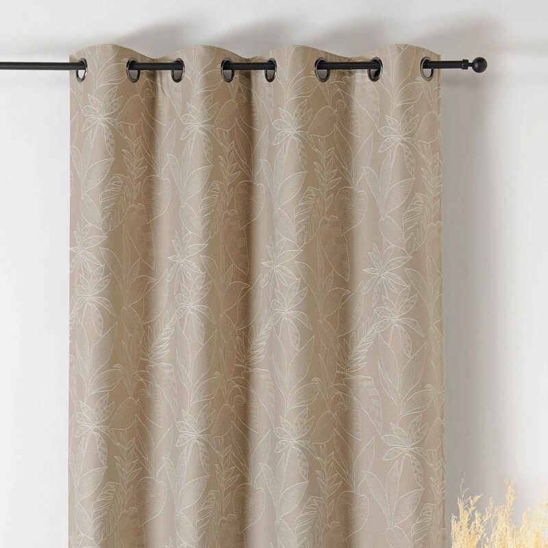 Rideau isolant épais motifs naturels Naturel 140x240 cm