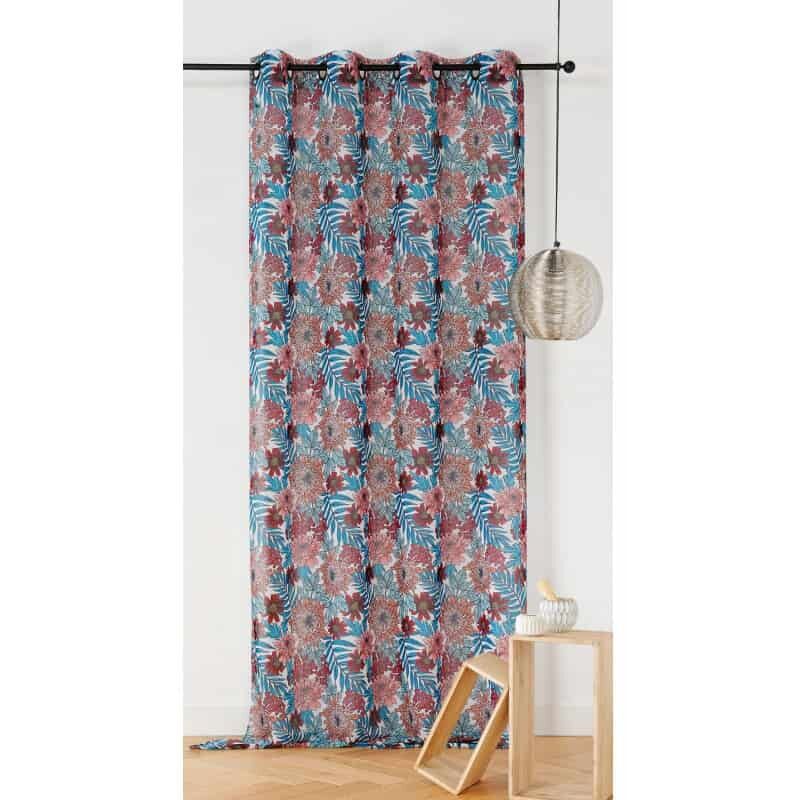 Rideau Fleur 'Cosmos' - 145x260cm - Bleu