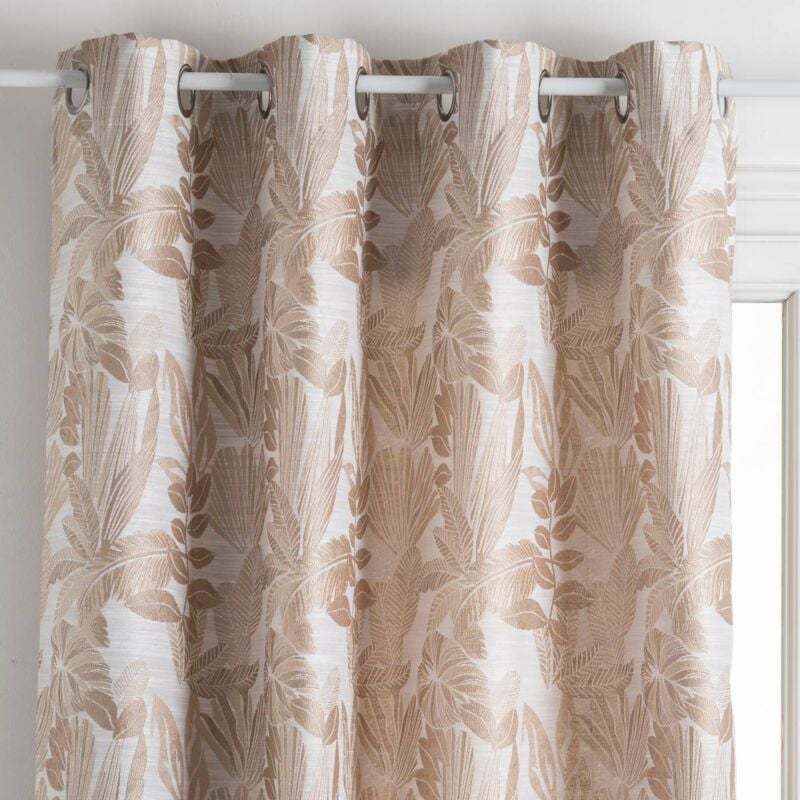 Rideau Bejuco motifs jacquard beige 140x260cm Atmosphera créateur d'intérieur