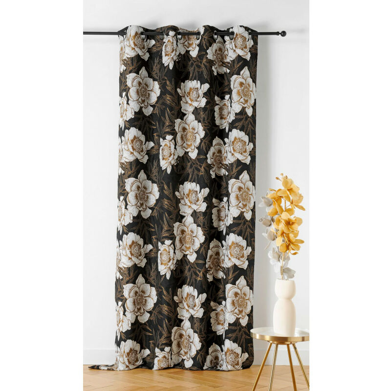 Rideau d'ameublement 'Peonia' - 140x260cm - Noir