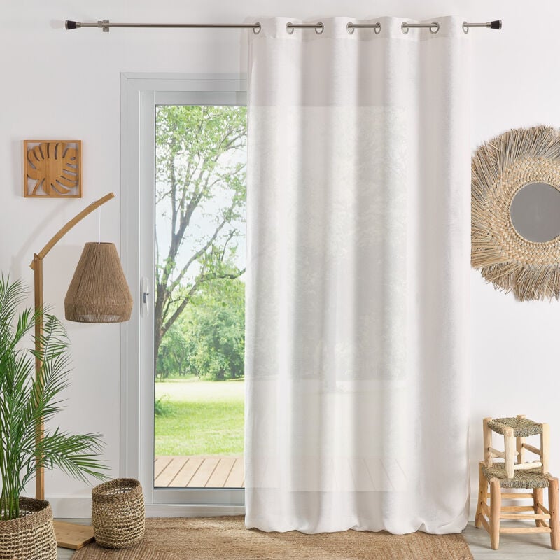 Rideau d'ameublement uni et chiné Blanc 140x260 cm