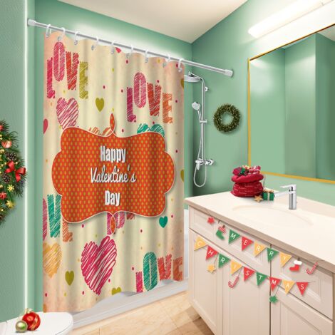 Rideau de bain 180x180 antifongique bâche polyester douche pour maison de vacances au bord de la mer