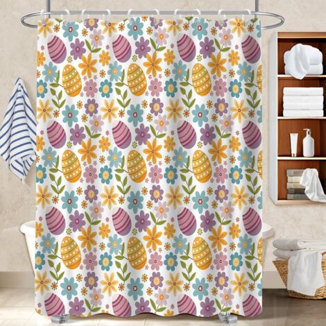 Rideau de bain 180x180 avec œillets polyester pour salle de bain pour logement étudiant