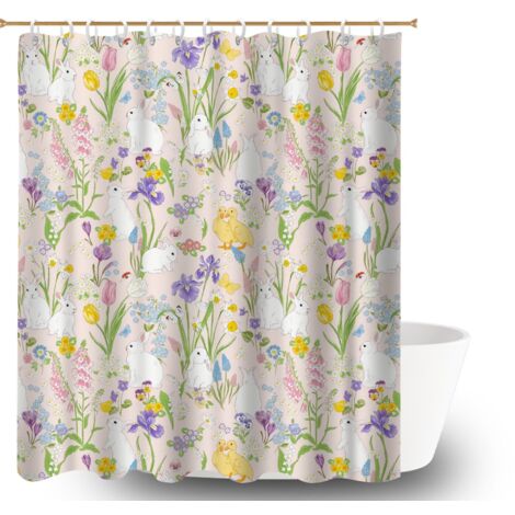 Rideau de bain 180x180 bordure lestée rideau imperméable pour célibataire actif