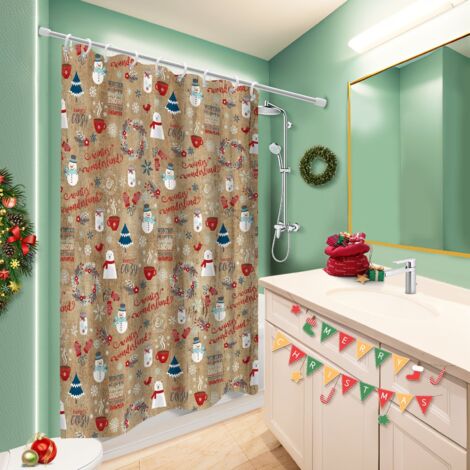 Rideau de bain 180x180 bordure lestée rideau séchage rapide pour idée cadeau pour pendaison de crémaillère